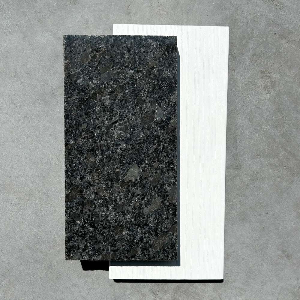 Image of 6ft Outdoor Kitchen - White Cabinet w/ Black Granite Countertop